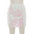 thumbnail image 3 of Kaerm Women's Girls Shiny Sequin Mini Skirt Glitter High Waist Bodycon Miniskirt Pink M, 3 of 6
