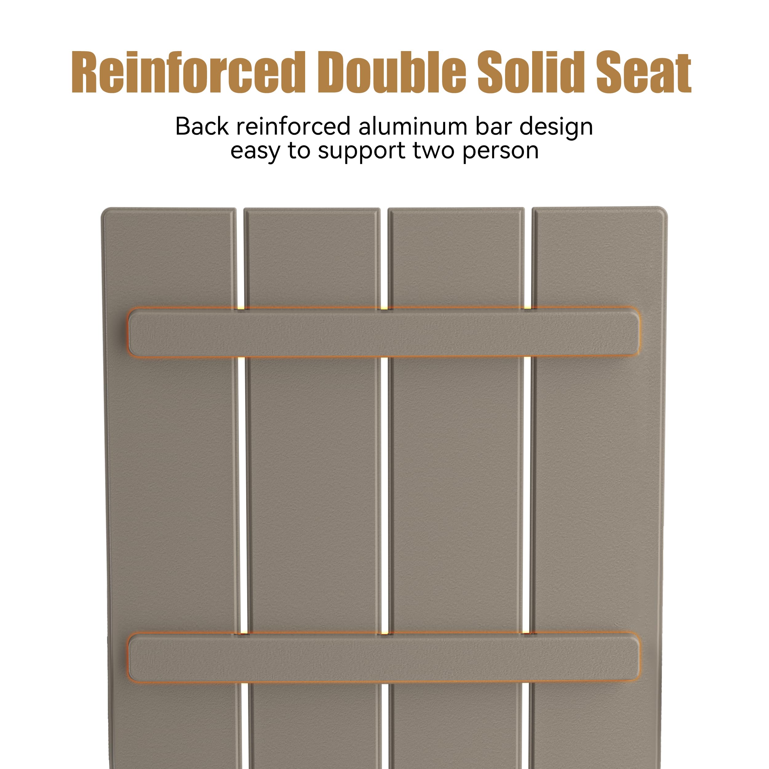 EasyUp All-Weather Resin Adirondack Chair with Wooden Texture and Cup Holder for Outdoor Deck, Backyard, Patio & Garden