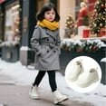 thumbnail image 5 of Boots for Girls, Girls Casual Ankle Boots Solid Color Design Versatile For Everyday Wear Soft Comfortable Sole Easy To Outfits For School And Play, Kids Snow Boots(h White,9.5-10 Years), 5 of 9