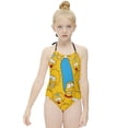 thumbnail image 3 of Simpsons Girl's One-Piece Swimsuit Bathing Suit Soft Stretchy Children's Swimwear Swim Attire for Vacation 11-13Y(160cm), 3 of 8