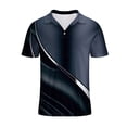 thumbnail image 3 of WREESH Men's Printed Henley Shirts Casual Fashion Business Short Sleeve Shirt with Athletic Graphic Prints for Stylish Comfort Silver, 3 of 4