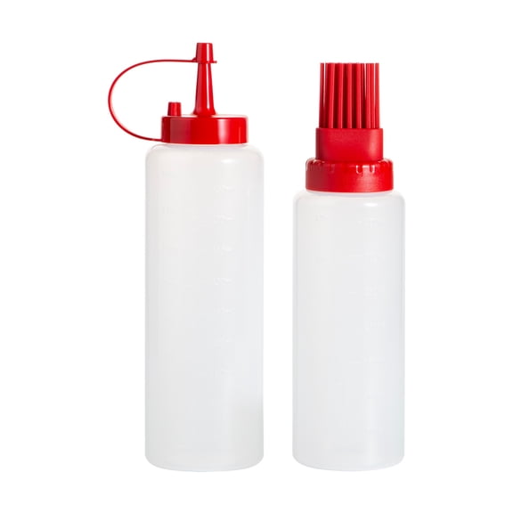 Mainstays Squeezable Condiment Bottles, 12 oz and 16 oz, 2 Pack