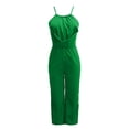 thumbnail image 4 of Laipiong Womens Romper 2026 Spring Summer Dressy Off Shoulder Sleeveless Solid Tie Waisted Jumpsuits Casual Daily Wear Clothes Travel Outfits, 4 of 4