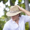 thumbnail image 2 of Panama Jack Dos Sombras Matte Seagrass Straw Safari Sun Hat with 3-Pleat Ribbon Band (Tropical Light Brown Band, Small/Medium), 2 of 9