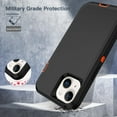 thumbnail image 6 of iPhone 16e / iPhone 15 / iPhone 14 / iPhone 13 Case Shockproof Dust/Drop Proof 3 in 1 Full Body Rugged Heavy Duty Durable Cover for Apple 6.1" Black Orange, 6 of 8