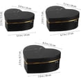thumbnail image 4 of NOGIS Heart- Shaped Gift Cases Heart Shaped Gift Box 3pcs Candy Packaging Boxes with Lid Flower Bouquet Box Floral Arrangements Bucket for Wedding Valentines Day Proposal Storage Cases, Black, 4 of 7