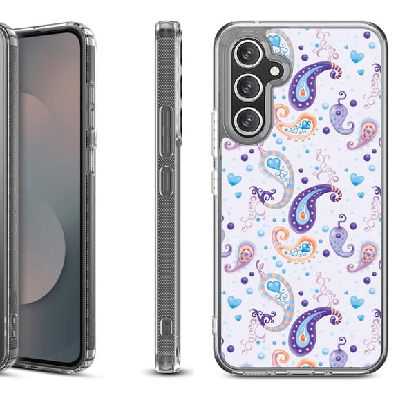 Shockproof Protective Phone Case Cover for Samsung Galaxy A17 5G, by OneToughShield - Paisley Purple