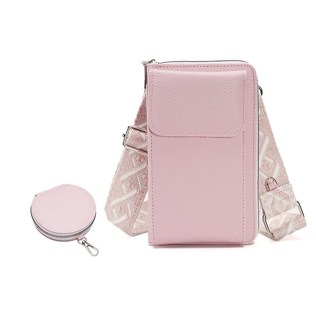 Leather Phone Wallet Crossbody Bag, Small Shoulder Purse, RFID Blocking, Trendy Design, For Women, Secure Storage, Fashion Accessory, Daily Use, Durable Material, Compact Size, Urban Lifestyle,