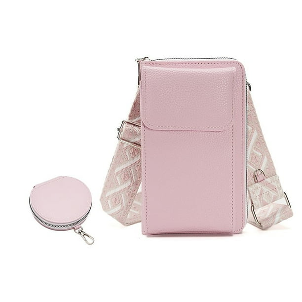Cartera pequeña de piel para teléfono móvil | Bolso bandolera para mujer | Mini monedero con ranuras para tarjetas y monedero | Para llevarla con las manos libres, ideal para viajes y uso diario.