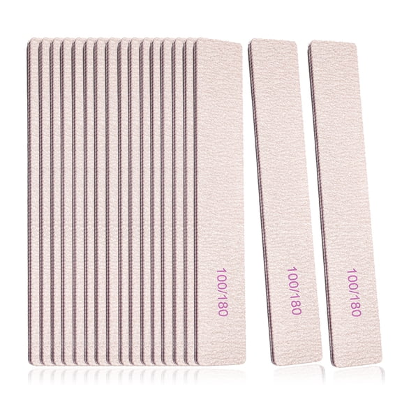 Set of 25 nail files, grit 100/180, 17.8 x 2.8 cm, Gray