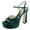 Green, variant on FSJ Women Bling Rhinestones Ankle Buckle Strap Sandals Chunky Platform Heels Pumps Square Open Toe Wedding Dress Shoes Size 8 Purple