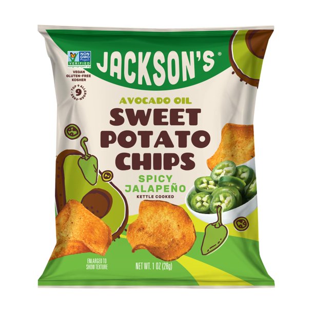 Jackson’s Sweet Potato Kettle Chips Avocado Oil Variety Pack made with Premium Oils (1.5 oz, Pack of 10) Sea Salt, Ranch, BBQ, and Habanero Nacho Flavors - Allergen-friendly, Gluten Free, Ve