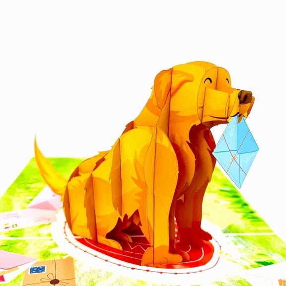 Pup's Love Letter 3D Pop Up Greeting Card for Birthday, Travel Gift, Handmade Laser Cut Greeting Card, Greeting Card for all Occasions, Congratulations, Birthday, Thank you, Baby, Anniversary