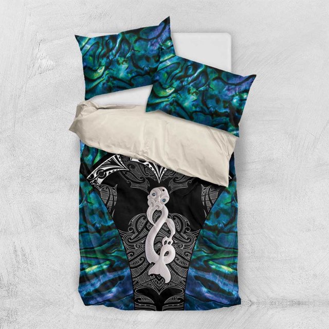 Nueva Zelanda Aotearoa Juego de Cama Maori Taniwha Paua Shell LT05