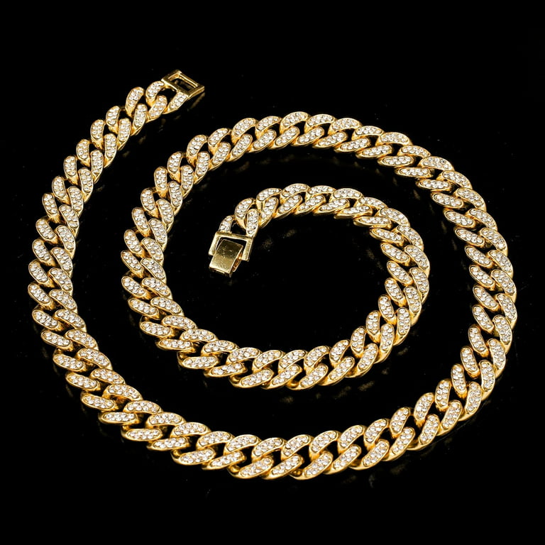 HH Bling Empire Men's Iced Out Cuban Link Chain Necklace Bracelet