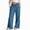 Blue, variant on Edvintorg Casual Pants for Girls Summer Lightweight Elastic Waisted Loose Fit Casual Wide Leg Trousers with Pockets Size 3-14