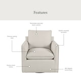 My Texas House Briar Swivel Accent Chair, Cream Linen - Walmart.com