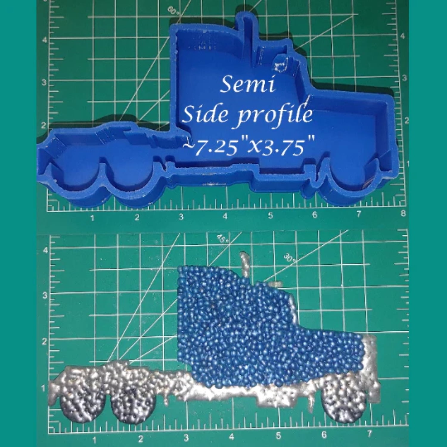 Side Semi - Double Cab - Silicone Freshie Mold