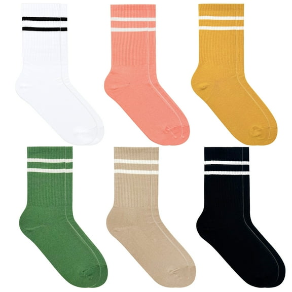 7DAYSSOCKS Women's Crew Color Jogger AA Socks W/Gift Pouch - Daily Fashion Socks - Made in Korea