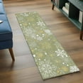 thumbnail image 5 of Christmas Green Kitchen Runner Rug 2x6 Washable Runners for Hallway Non Slip Xmas Winter Snowflakes New Year Holiday Large Area Rug Indoor Floor Carpet for Bathroom Laundry Entryway Bedroom, 5 of 8