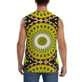 thumbnail image 4 of Haiem Men's Yellow Mandala Print Tank Tops Summer Sleeveless Cut Off Workout T-Shirts Fitness Vest Athletic Undershirts-3X-Large, 4 of 8