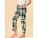 thumbnail image 4 of Pantalones A Cuadros Para Mujer, Ropa De Dormir Con Bolsillos, Cordón De Pierna Ancha, Pantalones De Salón Palazzo Verde M, 4 of 6