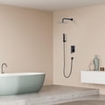 thumbnail image 3 of Raeren Complete Shower System in Matte Black with Rough-In Valve with 8 In. Square Rain Shower Head, 3 of 7