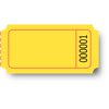 Premier Southern Ticket Single Roll Blank Tickets, 1 x 2 Inches, Yellow, Pack of 2000