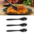 thumbnail image 4 of 3 Pcs Black Silicone Spaghetti Spoon Set - Heat Resistant, All-in-1 Fork Kitchen Utensils for Pasta Noodles, Dishwasher Safe, 4 of 9