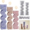 thumbnail image 4 of DIY Candle Molds, Wavy Shape Candle Molds, Desktop Silicone Candle Mould, 3D Geometric Candle Mold Pillar Candle Moulds, 4 of 5