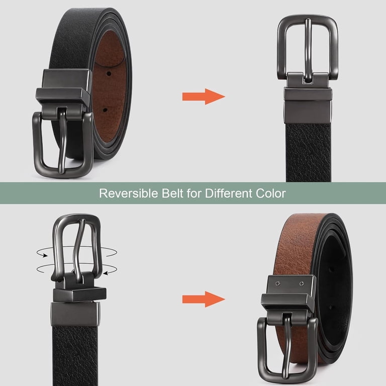 2645 Kid Boy\'s Reversible Belt, Kids Leather Casual Dress Belt For Jeans Boys Reversible Leather Belt School Uniform Casual Jeans  main image 3