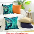thumbnail image 4 of ZFLMY Deer Pillow Case Cushion Cover  Northern Light Wildlife Throw Pillow Cover Galaxy Northern Light Decor Decorative Throw Pillowcase for Sofa Home Decor Cushion Case 20x20in, 4 of 5