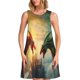 thumbnail image 1 of Disketp Castle Red Green Sky Dragon para Vestido sin Mangas para Mujeres, Vestidos de Verano para Mujeres, Casual y Holgado para la Playa, 1 of 7