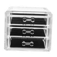 thumbnail image 4 of Pyramidti 1pc Cosmetic Storage Box Desktop Storage Box for Home (Black, Transparent), 4 of 8