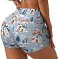 thumbnail image 3 of Workout Shorts Women, cute Mushroom Village Biker Shorts for Women Running Gym Spandex Shorts Tummy Control, 3 of 8