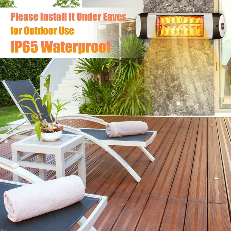 Gymax Wall-Mounted Electric Heater Patio Infrared Heater W/ Remote Control  - Walmart.com