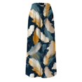thumbnail image 5 of Swanpen Women's Summer Print Wide Leg Palazzo Pants Elastic Drawstring Waist Flowy Loose Fit Casual Long Trousers with Side Pockets, 5 of 5