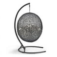 thumbnail image 5 of Modway Encase Modern Rattan/Fabric Outdoor Swing Chair with Stand in Black/White, 5 of 9