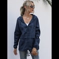thumbnail image 4 of Impermeables para Mujer, Impermeables, Resistentes Al Viento, Ajustables, con Capucha y Bolsillos. Azul Oscuro L, 4 of 9