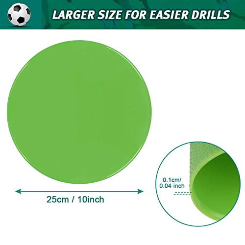 TuXHui Spot Markers 9 Inch 10 Inch Non Slip Rubber Agility Markers Flat Field Cones Floor Dots for Soccer Basketball Sports Speed Agility Training and Drills 