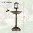 thumbnail image 4 of Costway 3-In-1 Pedestal Bird Bath with Solar Light with Bird Feeder & Flower Planter Antique Bronze, 4 of 10