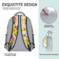 thumbnail image 5 of Sunflower and Hydrangea Cream Pattern Backpack for School, Cute School Bag with Adjustable Shoulder Straps and Padded Back, 15.3"x11"x6.7", 5 of 5