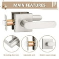 thumbnail image 2 of Knobelite 10 Pack Brushed Nickel Passage Door Levers for Closets and Hallway, Moden Square Keyless Door Handle Set with Satin Nickel Finish, Non-Locking Interior Door Knobs, 2 of 6