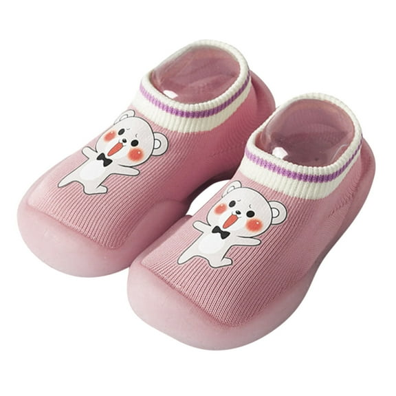 Quealent Toddler Baby Boys Shoes 5T Shoes Girl Baby Home Slippers Cartoon Warm House Slippers for Lined Winter Indoor Shoes High Tops Girls Pink 9.5
