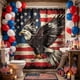 thumbnail image 1 of Independence Day Holiday Party Celebration Shower Curtain Bathroom Partition Decoration Hanging Curtain, 1 of 6