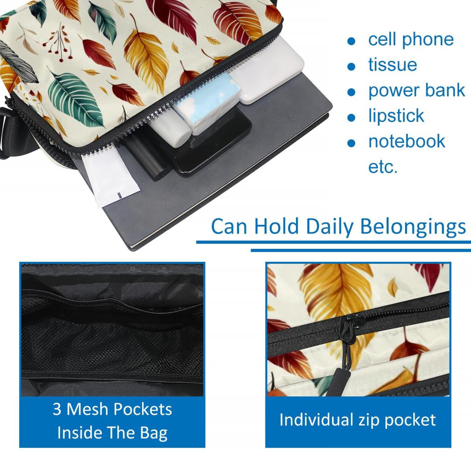 Thanksgiving leaves Adjustable Lightweight Waist Bag Crossbody Fanny Pack with Extension Strap for Men and Women