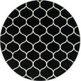 thumbnail image 5 of Unique Loom Trellis Frieze Collection Area Rug - Rounded (7' 10" Round Black/Ivory), 5 of 7