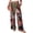 Pink Leaf Print, variant on Pants for Women Wide Leg Pants Summer Straight Long Palazzo Loose Casual Trousers With Pockets