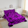 thumbnail image 2 of Boho Snake Comforter Set King Hippie Halloween Gothic Bedding Set Women Retro Purple Black Baroque Damask Floral Bedding Comforter Sets Goth Reptile Animal Bed Set, 2 of 5