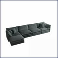 thumbnail image 3 of Modern Gray Chenille Modular Sectional Sofa - 5-Seater Convertible U-Shaped Couch with Ottoman for Living Room, 3 of 11